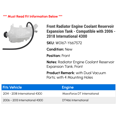 thumbnail image 2 of Front Radiator Engine Coolant Reservoir Expansion Tank - Compatible with 2006 - 2018 International 4300 (with Dual Vacuum Ports, with 4 Mounting Holes) 2007 2008 2009 2010 2011 2012 2013 2015, 2 of 2