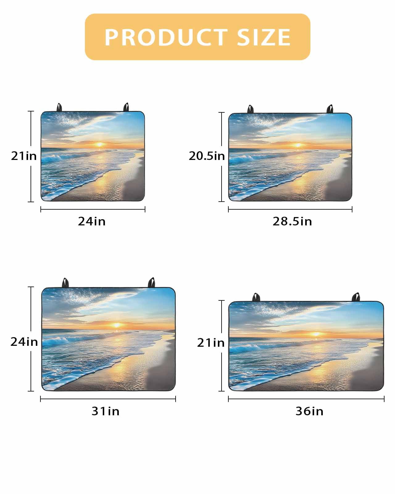 nqOlkjepod Large Induction Cooktop Protector Mat 36"x21", Sunset Beach Stove Top Covers for Electric Stove, Spray Ocean Waves Sky Nature Scenery Stove Burner Cover Mats, Glass Top Stove Cover