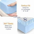 thumbnail image 6 of JS Sanders Collection 600TC Flex Head Queen Sheets for Sleep Number Bed - 100% Cotton 4 Pcs Split Head Queen Sheets for Adjustable Bed, 28 Inch Down Sheets Light Blue -18 Inch Deep Sheets, 6 of 8