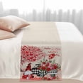 thumbnail image 3 of Bed Runner Scarf for Queen Size Bed, Red Roses Valentine's Day Beds Scarf Throws for Foot of Bedding, Gnomes Floral Love Heart Romantic Decorative Beds Runners for Bedroom Guestroom, 83"x20", 3 of 8
