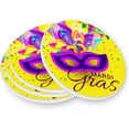 thumbnail image 3 of GZHJMY Mardi Gras Carnival Mask Feathers Drink Coasters 1PCS,Absorbent Coaster,Marble Style Ceramic Bar Coaster for Tabletop Protection,Suitable for Kinds of Cups, 3 of 6