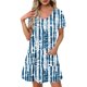 thumbnail image 1 of Vestido Corto de Verano Moda Gradiente Corto de Manga en V Cuello Vestido Casual, Poliéster Ligero de Verano, Lavado de Manos, 1 of 7