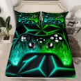 thumbnail image 2 of Manfei Green Cyan Gamepad Bed Sheets,Modern Gamer King Sheets,Kids Video Game Sheet Set,Ultra Soft Home Decor,4-Piece, 2 of 7