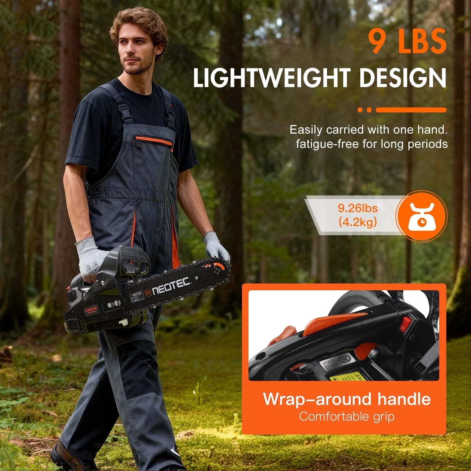 25.4CC Gas Chainsaw, 12 Inch Power Chainsaw, 2-Cycle Handed Petrol Chainsaws for Tree Cutting, Gardens and Farms