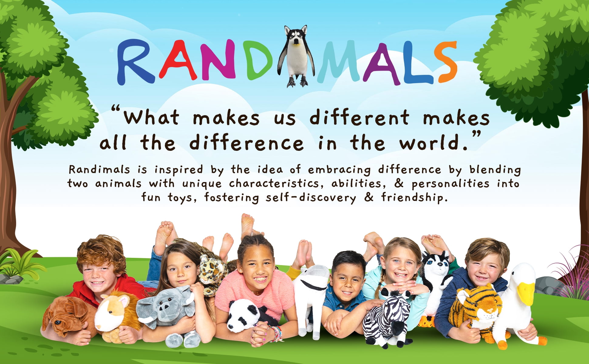 Randimals Plush Toy Stuffed Animal Mix - Horse & Shark Hybrid Stuffed Animals for Girls & Boys - Huggable & Soft Animal Characters Cute Plushies - Unique Toys for Discovery & Adventure