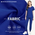 thumbnail image 3 of VIAOLI Scrubs Set - Stretchy Polyester-Spandex Medical Nursing Uniform for Women, 7 Colors, S-XXL, Uniformes Medicos Mujer, 3 of 7
