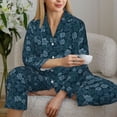 thumbnail image 6 of Pofeuu Rose Flowers Print Womens Pajamas Set Long Sleeve Sleepwear Button Down Nightwear Soft Pj Lounge Sets Button Down Pajamas Women-X-Large, 6 of 7