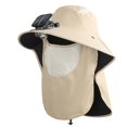 thumbnail image 3 of DAMAI Wide Brim UV Protection Solar Fan Hat with face mask,Sun Hat with 1 Solar Powered Fans,Waterproof Removable Outdoor Solar Fan Hats for Men Women UPF 50+, 3 of 9