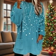 thumbnail image 4 of Long Sleeve Shirts for Women Flannel Winter Warm Crewneck Graphic Printed Tops Casual Loose Pullover Top with Pockets (XL, Blue), 4 of 9