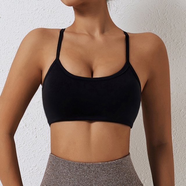 Sujetador de yoga desnudo europeo y americano de verano, ropa interior deportiva de secado rápido con espalda hermosa, ropa interior para correr, fitness y yoga para mujer