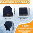 thumbnail image 2 of Tumao 3 PCS Winter Hat Scarf Gloves Set, Slouchy Beanie 3 in 1 Warm Set, Thermal Knitted Winter Hats, Warm Thick Fleece Lined Neck Warmer, Gifts for Women & Men, 2 of 6
