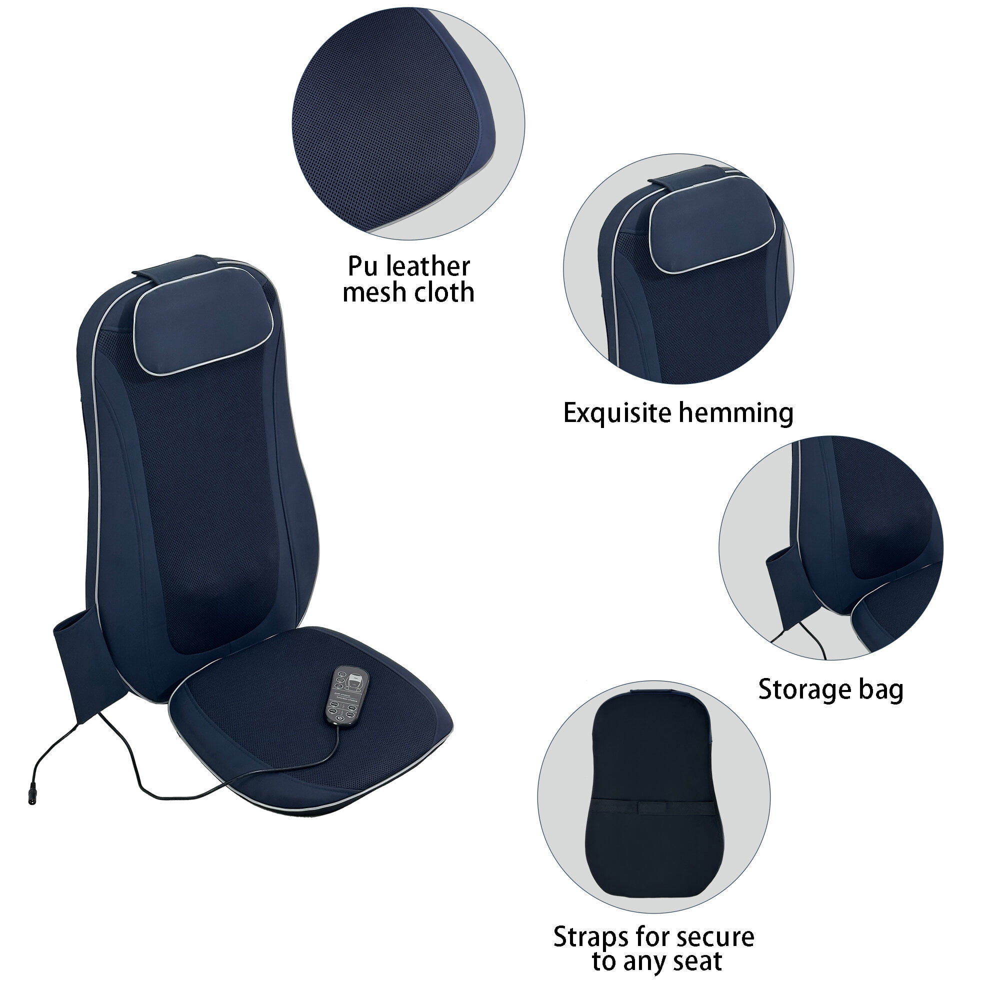Exercise Equipment Shiatsu Back Massager with Kneading and Heating-Dark Blue,Workout Equipment