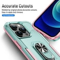 thumbnail image 5 of Dteck Case for iPhone 14 Pro Max,Shockproof Rubber Military Grade Drop Protection Dual Layer Case Ring Holder Kickstand Cover Support Magnetic Car Mount, Green+Pink, 5 of 10