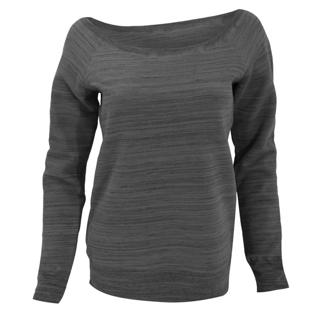 Bella - Camiseta de manga larga con escote ancho modelo Triblen Slouchy para mujer (Gris)