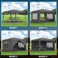 thumbnail image 6 of 10x10 Heavy Duty Pop up Canopy with 4 sidewalls Stable Wedding Outdoor Tents for Parties Commercial Gazebo Windproof Upgraded Black, 6 of 9