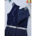 thumbnail image 5 of YiZYiF Girls Sleeveless Sequined Birthday Party Dress Shimmery Floral Lace Princess Dress,Sizes 6-16, 5 of 7