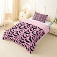 thumbnail image 2 of Homewish Coquette Pink Bat Camo Twin Comforter Sets for Girls, Sugar Halloween Style Bedding Set, Pink Reversible, 2pcs, 1 Comforter and 1 Pillowcase, 2 of 6
