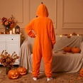 thumbnail image 5 of Halloween Pumpkin Jumpsuit New Flannel One-Piece Pumpkin Pajamas Onesie for Women Men Party Camel M, 5 of 5