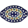 thumbnail image 2 of Polish Pottery 6½-inch Tray with Handles (Mosquito Theme) Hand Painted in Boleslawiec, Poland + Certificate of Authenticity, 2 of 6