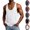 White, variant on HAJWOH Mens Muscle Tank Top Summer Classic Running Workout Tops Lightweight Baggy Compression Sleeveless Shirts