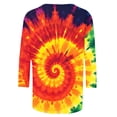 thumbnail image 3 of VBTAPA Womens 3/4 Sleeve Crewneck Tops 2025 Fashion Tie Dye Graphic Tees Loose Casual Three Quarter Length Pullover Blouse Multicolor L, 3 of 5