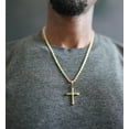 thumbnail image 5 of 24K Rope Chain Gold Cross Pendant Necklace for Men Women Wife Husband Fashion Jewelry Religious gift, 5 of 7