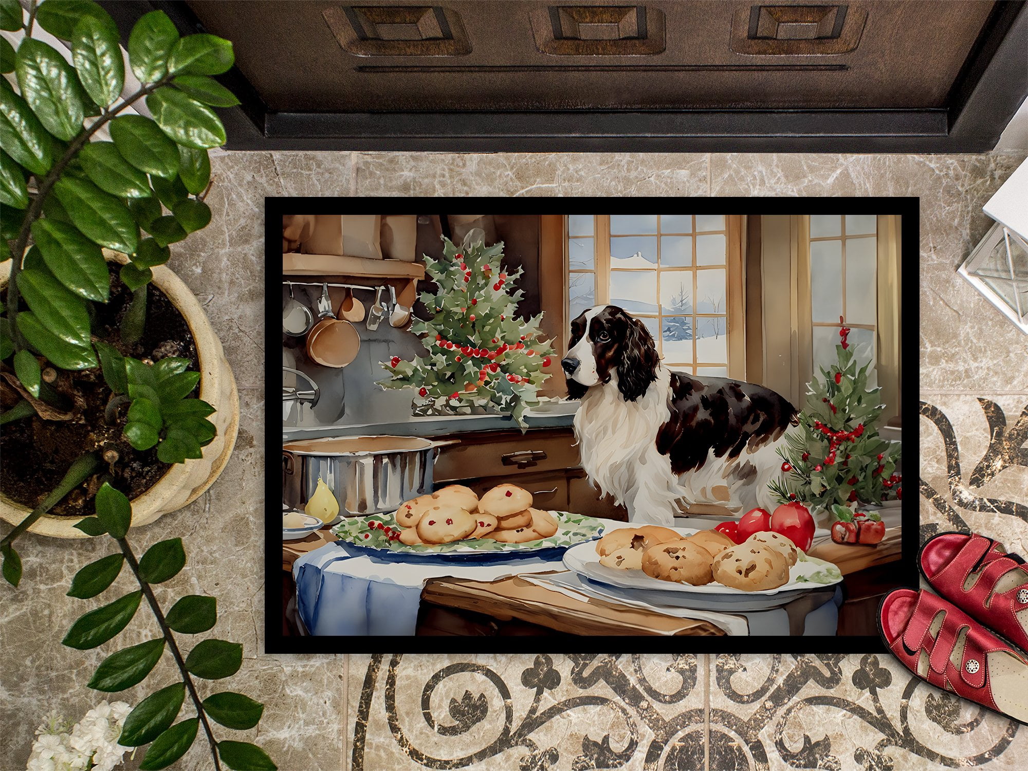 Carolines Treasures DAC3786MAT 18 x 27 in.  English Cocker Spaniel Christmas Cookies Doormat