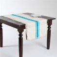 thumbnail image 1 of SARO JU190.TQ2090B 20 x 90 in. Rectangular Striped Design Jute Table Runner - Turquoise, 1 of 1