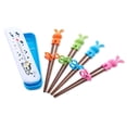 thumbnail image 4 of 1 Pair Child Chopsticks Cartoon Reusable Tableware Set Non-Slip Hand-held Learning Chop Sticks for Beginner Toddlers Boys Girls No.4, 4 of 9
