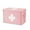 Pink, variant on First Aid Medicine Box Supplies Kit Organizer - 8.6" White Metal Tin Medic Bin Hard Case with Removable Tray Handle Storage Compartment, Vintage Antique Empty Boxes for Home Family Emergency Tool Set