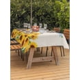 thumbnail image 3 of Outdoor Tablecloth with Umbrella Hole for Patio/Picnic/Party/Camping, Yellow Sunflowers Waterproof Table Cloth Rectangle Table Cover Washable, Summer Floral Elegant Pastoral Botanical (54"x 80"), 3 of 8