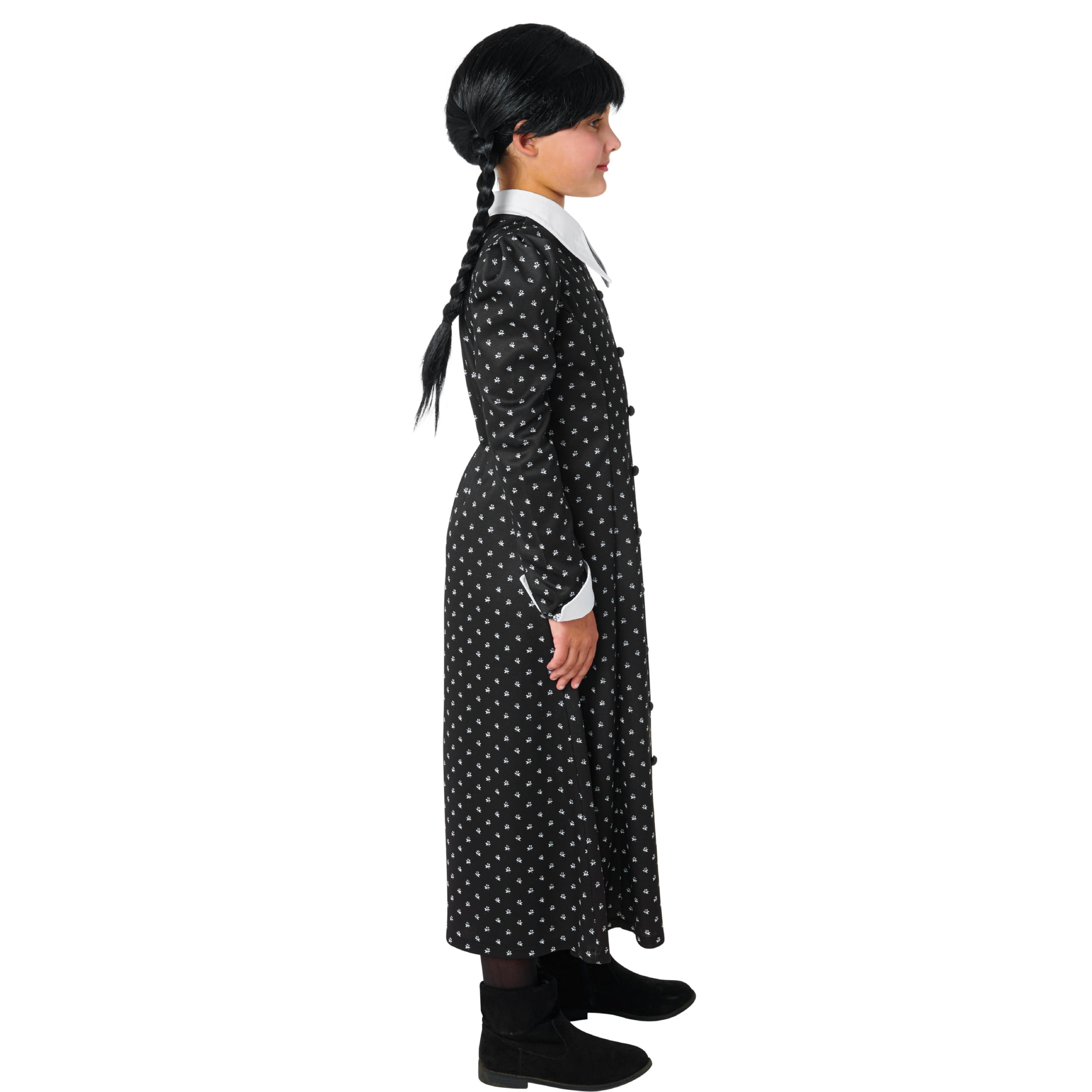 Wednesday Addams Dress Halloween Costume for Children, Girls' Size M (7/8), by Rubies