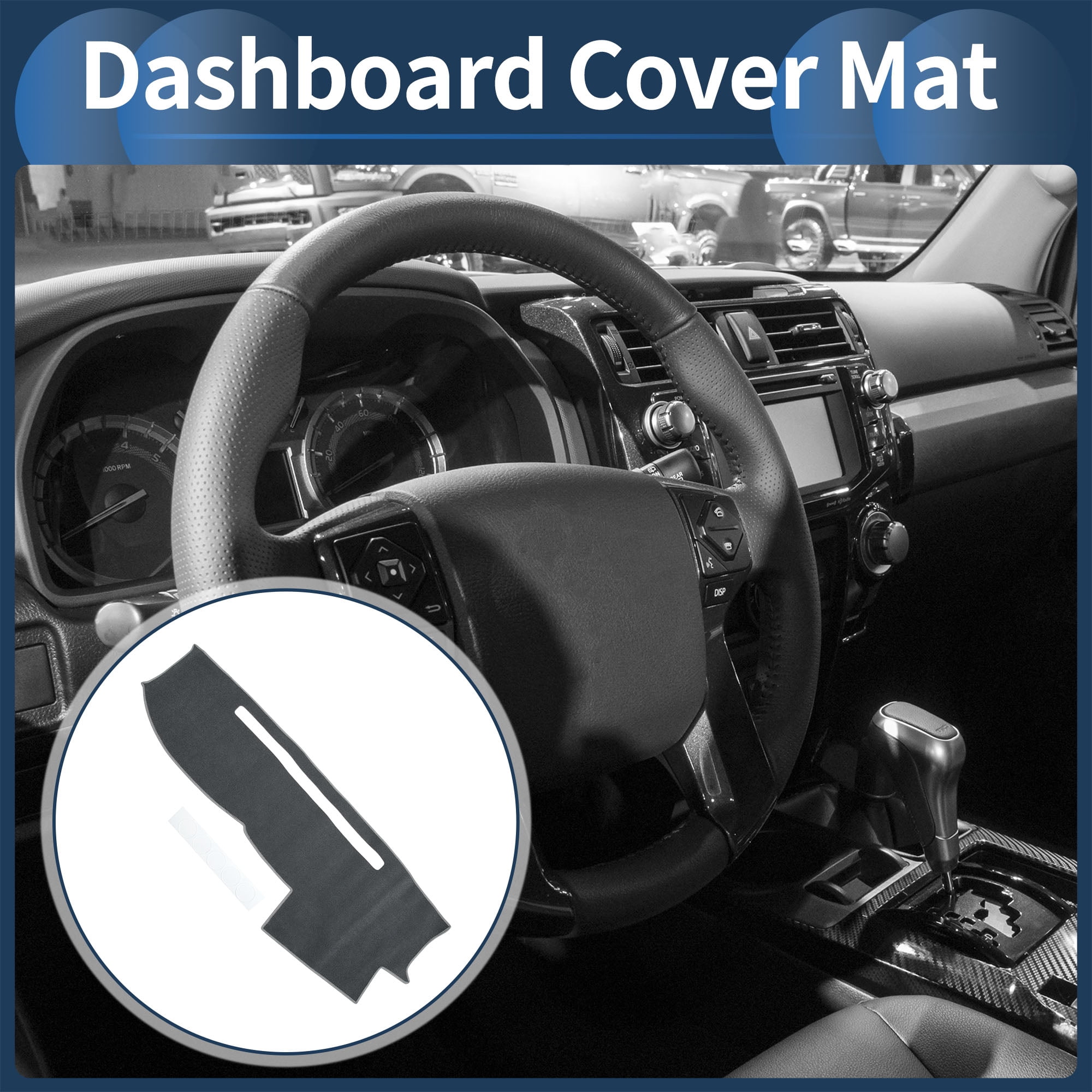 Dashboard Cover Dash Cover Mat Carpet for Toyota 4RUNNER 2003-2009 Polyester Gray