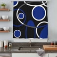 thumbnail image 5 of Black Blue Sheer Curtains 84 Inches Long, White Circle Geometric Abstract Texture Light Filering Curtains, Breathable Simi Curtain Privacy Drapes for Living Room Bedroom Lightweight Window Treatment, 5 of 9