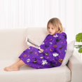 thumbnail image 4 of Purple Halloween Pattern Blanket Hoodies for Kids 6-13YR Oversize Wearable Blanket Hoodies for Boys Girls Teens, 4 of 7