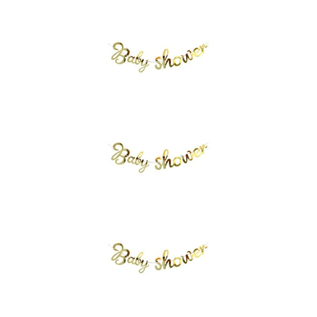 Destyer Reusable And Unique Baby Shower Banner For Memorable Celebration Good Gold babyshower 3Set