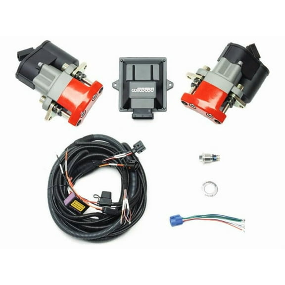 Wilwood 140-15979-RD Electronic Parking Brake Rear Retrofit Brake Kit With Red Calipers on 1.10" Rotors