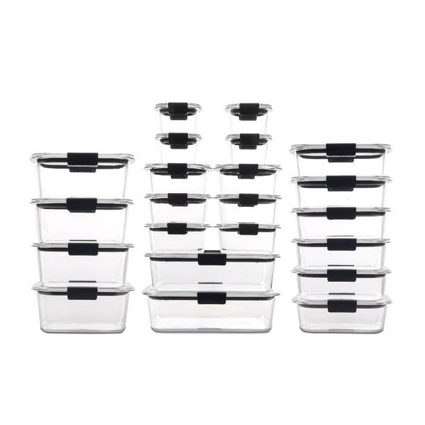 Rubbermaid Brilliance Plastic Food Storage Containers, Assorted