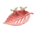 thumbnail image 3 of Bandeja de baratija con forma de hoja de cerámica, plato decorativo para aperitivos, soporte para tarjetas de visita Rosa, 3 of 8