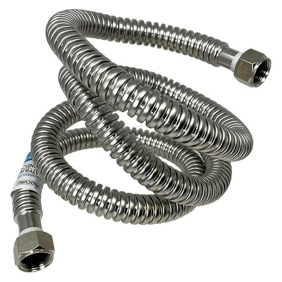 1-Pack 3/4" FIP x 72" (6Ft) Stainless Steel Water Heater Flex Connector, Certified Safe (6WAA72-1P)