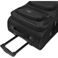 U.S. Traveler Rio Lightweight Suitcase, Large Retractable Carryon Luggage Set, Black, 4 Wheel