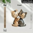 thumbnail image 3 of Wooden Cat Couple Statue 2D Minimalist Animal Desk Decor for Home Office Tabletop Bookshelf Pet Lover Gift Housewarming Living Room Decorations, 3 of 8