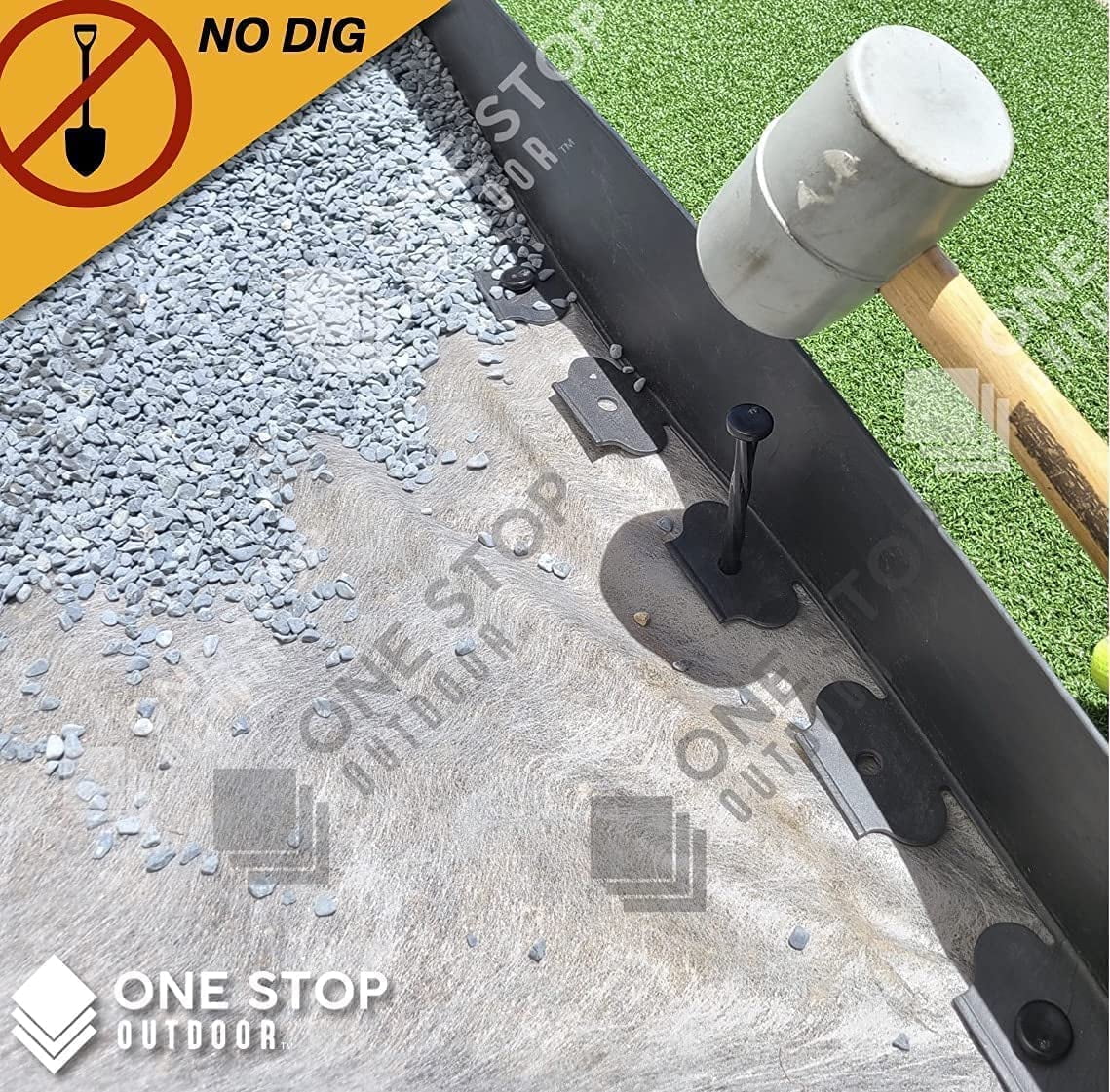 Instant Edging - (Extra Tall 4.75" High) - Brown 20ft Premium No Dig Yard Edging Kit, for Landscaping, and Flower Gardens - Includes 18 Edging Stakes (Brown)