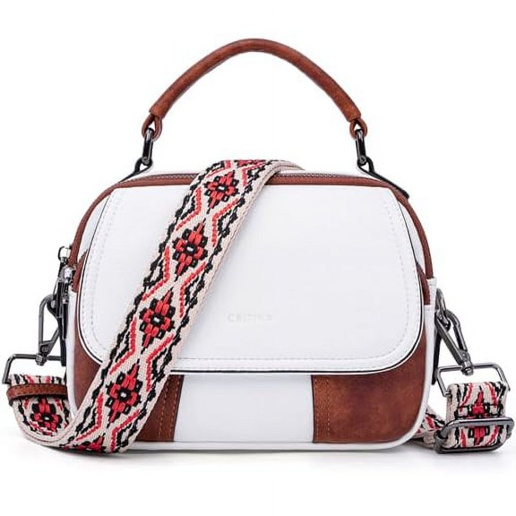 CAITINA Crossbody Bag for Women Small Shoulder Purses Handbags Vegan Leather Crossbody Bag with 2 Detachable Straps
