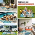 thumbnail image 4 of Teal Sea Turtle Coastal Outdoor Rug for Patio/Deck/Porch, Non-Slip Large Area Rug 6 x 9 Ft, Vintage Summer Beach Seaweed Indoor Outdoor Rugs Washable Area Rugs, Reversible Camping Rug Carpet Runner, 4 of 8