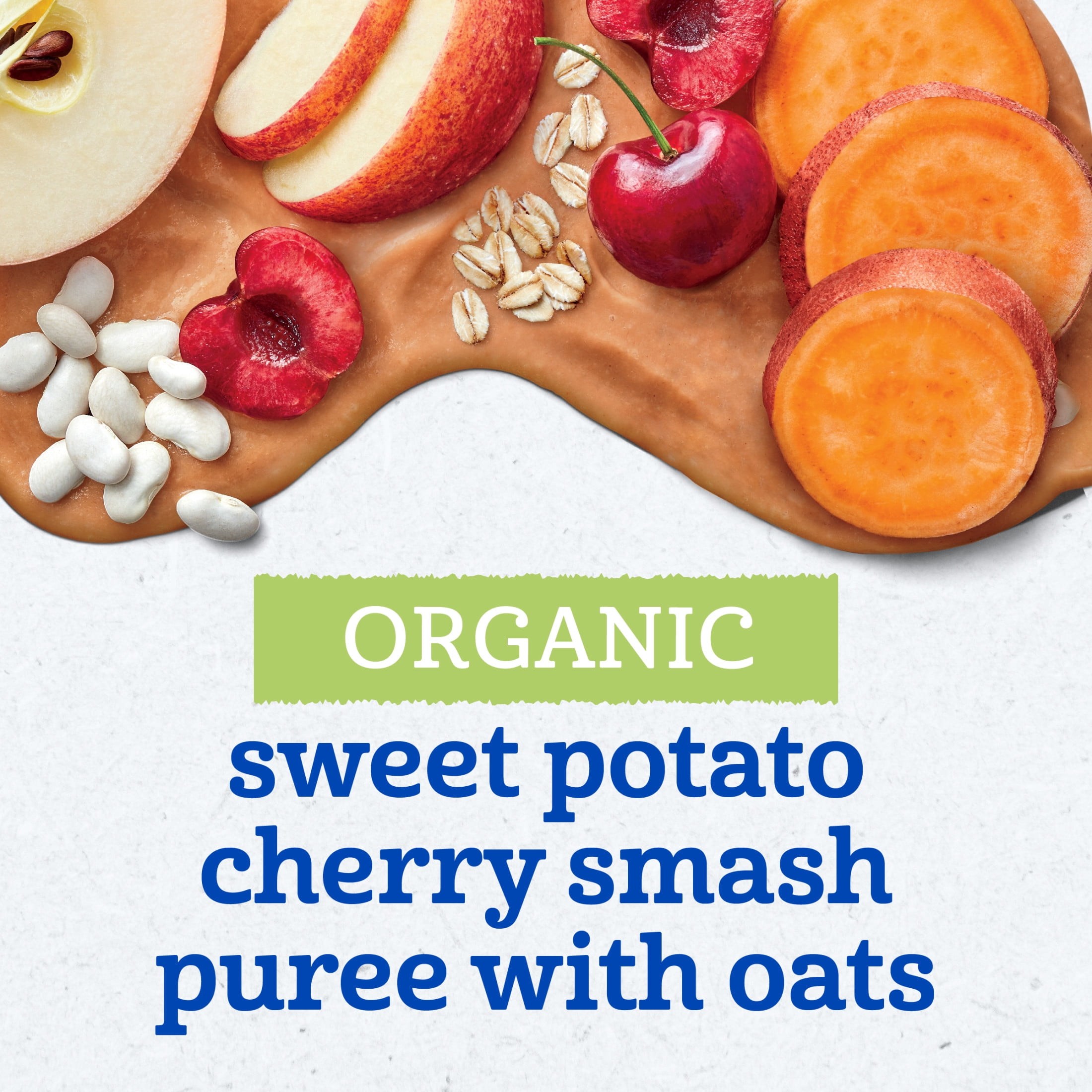 Gerber Organic Plant-tastic Toddler Food, Sweet Potato Cherry Smash, 3.5 oz Pouches (12 Pack)