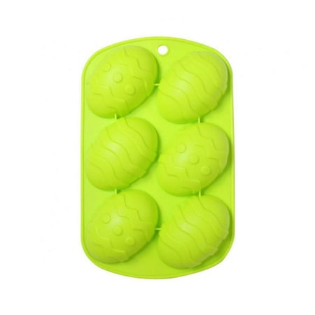 

Easter Egg Shaped Silicone Cake Mold 6-Cavity Chocolate Cook Trays for DIY Candy Chocolate Jelly Fondant Making