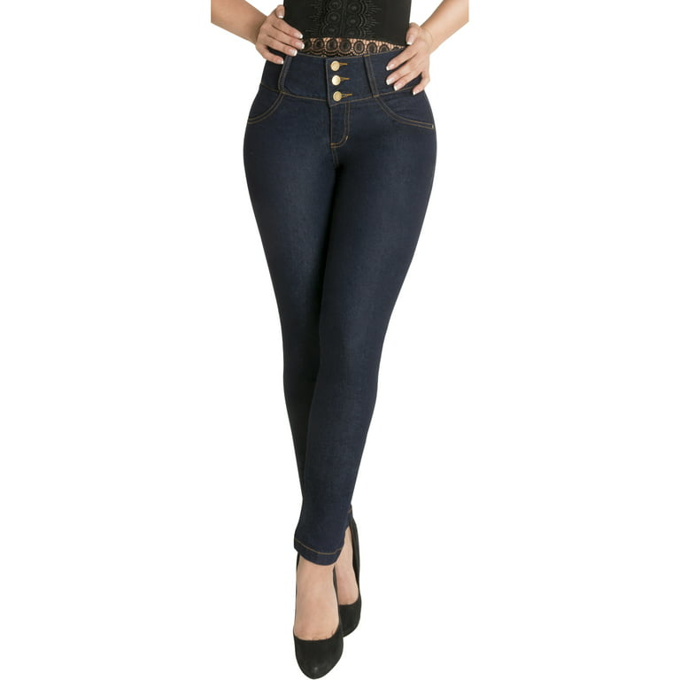 Fiorella Butt Lifting Jeans with High Waist - Blue –