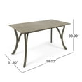 thumbnail image 5 of Skye Outdoor Acacia Wood Rectangular Dining Table, Gray, 5 of 6