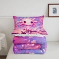 thumbnail image 5 of Manfei Aquatic Axolotl Full Size Comforter Sets,Ocean Animal Bedding Comforter Set,Colorful Stars Reversible,3 Pieces,1 Comforter and 2 Pillowcases, 5 of 7